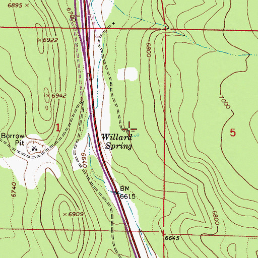 Topographic Map of Willard Spring, AZ