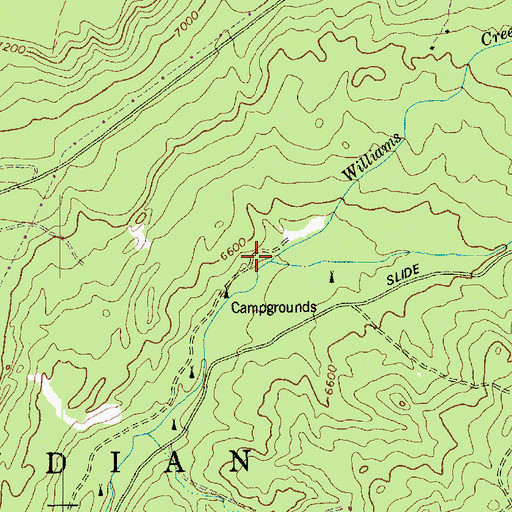 Topographic Map of Williams Creek, AZ
