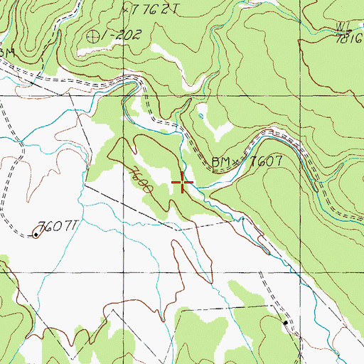 Topographic Map of Willow Creek, AZ