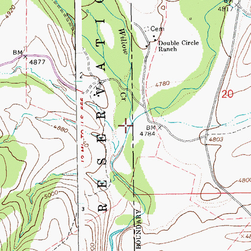 Topographic Map of Willow Creek, AZ