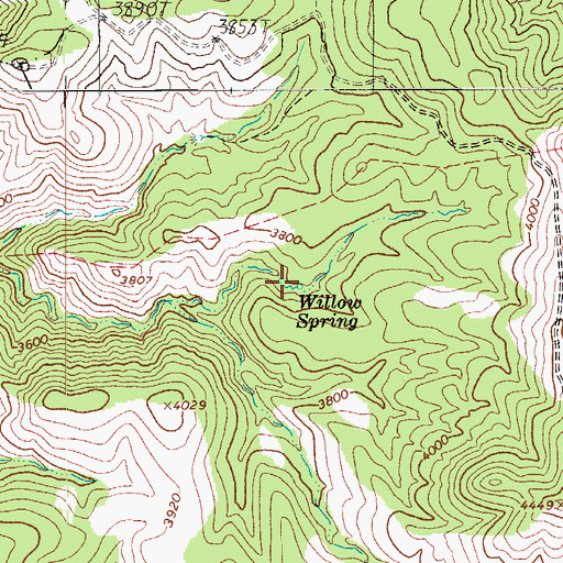 Topographic Map of Willow Spring, AZ