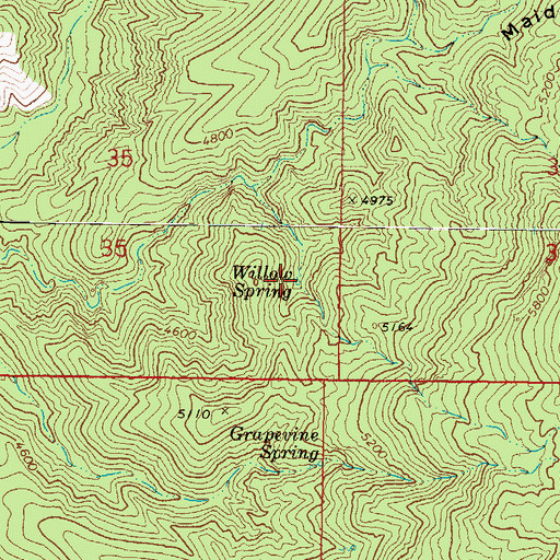 Topographic Map of Willow Spring, AZ