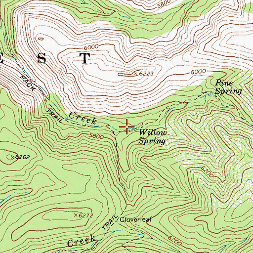 Topographic Map of Willow Spring, AZ