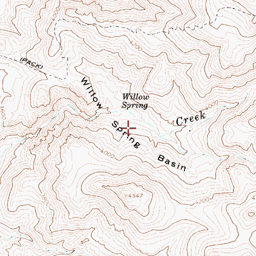 Topographic Map of Willow Spring Basin, AZ