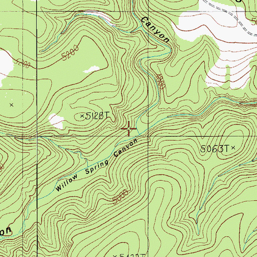 Topographic Map of Willow Spring Canyon, AZ