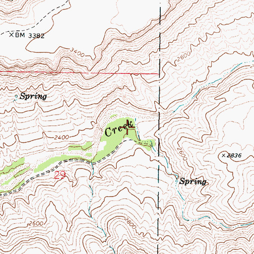 Topographic Map of Willow Spring Canyon, AZ