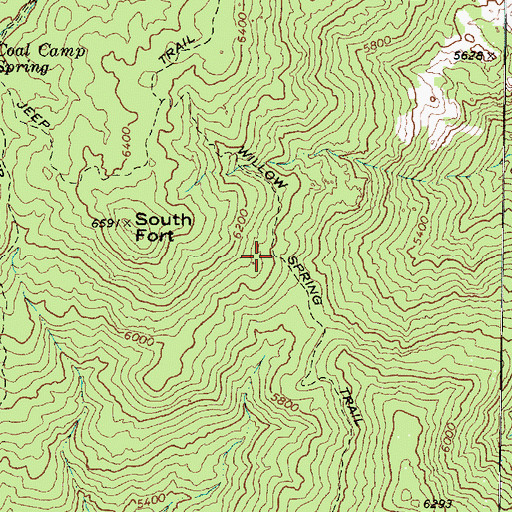 Topographic Map of Willow Spring Trail, AZ