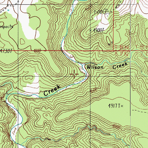 Topographic Map of Wilson Creek, AZ
