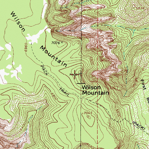 Topographic Map of Wilson Mountain, AZ