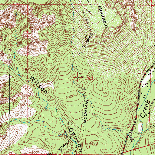 Topographic Map of Wilson Mountain Trail, AZ
