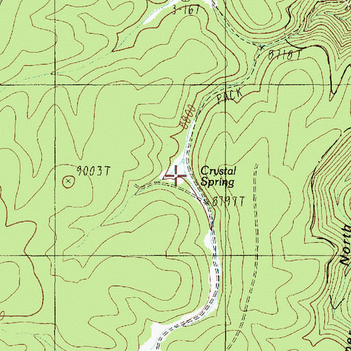 Topographic Map of Crystal Spring, AZ