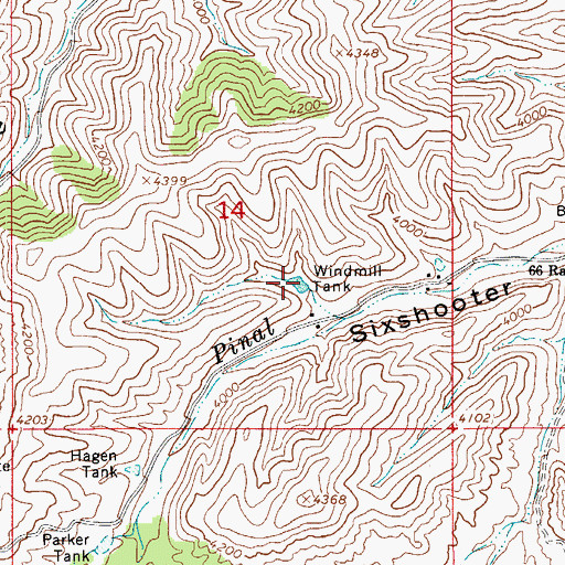 Topographic Map of Windmill Tank, AZ