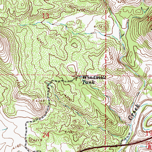 Topographic Map of Windmill Tank, AZ