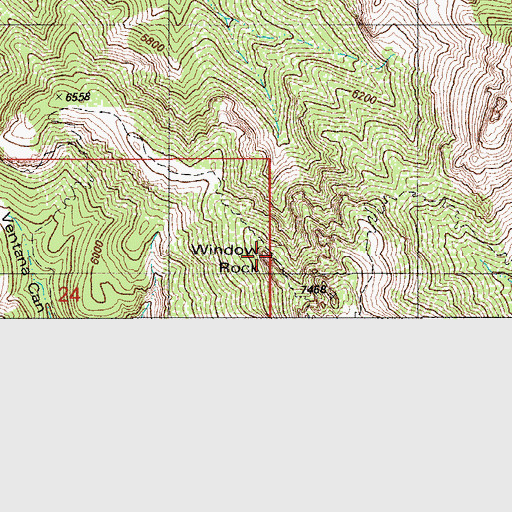 Topographic Map of Window Rock, AZ