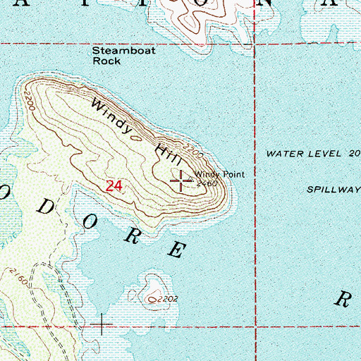 Topographic Map of Windy Hill, AZ