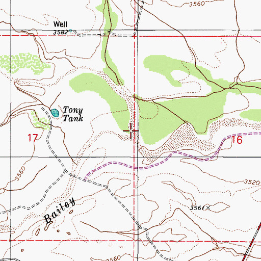 Topographic Map of Cuadro Wash, AZ