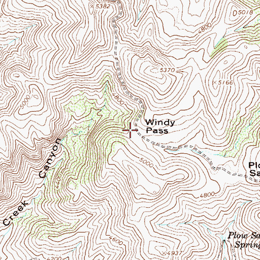 Topographic Map of Windy Pass, AZ