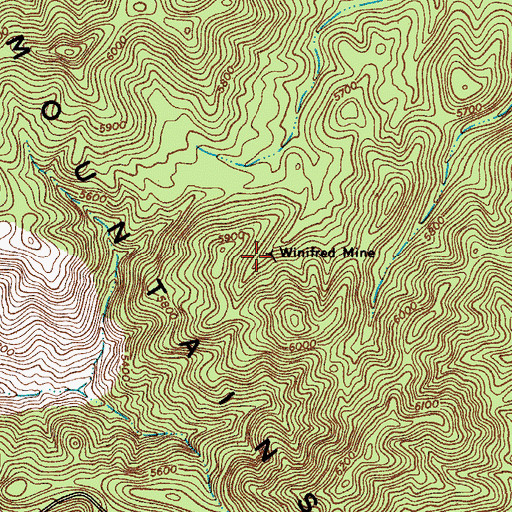 Topographic Map of Winifred Mine, AZ