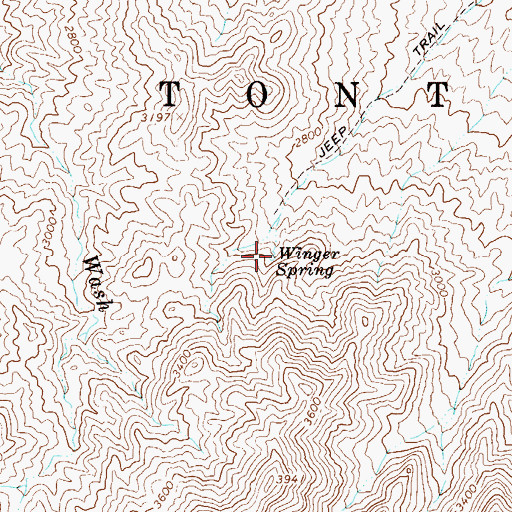 Topographic Map of Winger Spring, AZ