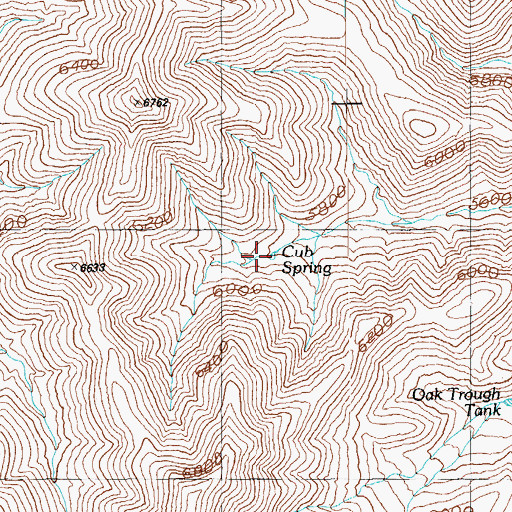 Topographic Map of Cub Spring, AZ