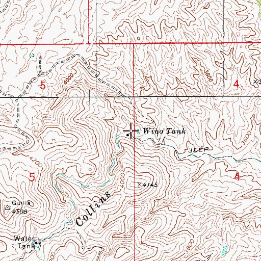 Topographic Map of Wino Tank, AZ
