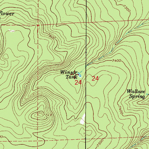 Topographic Map of Winsor Tank, AZ