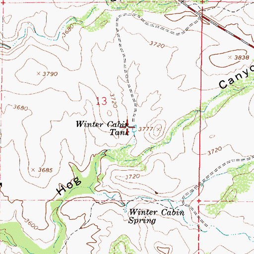 Topographic Map of Winter Cabin Tank, AZ