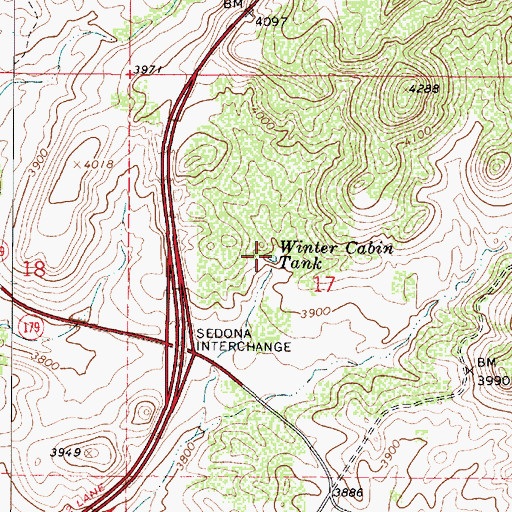 Topographic Map of Winter Cabin Tank, AZ