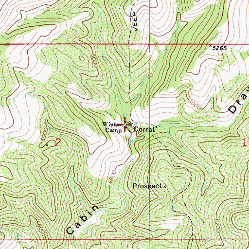 Topographic Map of Winter Camp, AZ