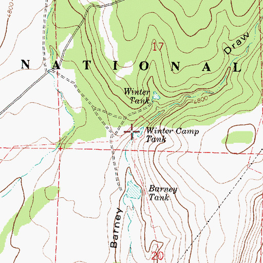 Topographic Map of Winter Camp Tank, AZ