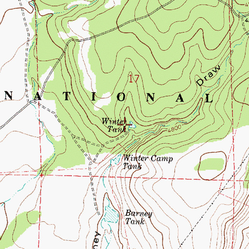 Topographic Map of Winter Tank, AZ