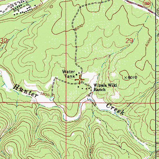 Topographic Map of Wipala Wiki Ranch, AZ