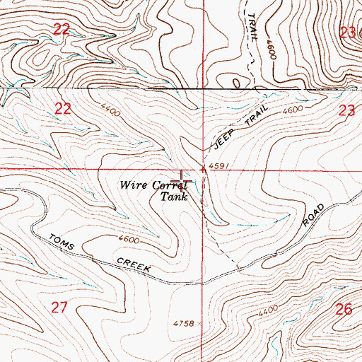 Topographic Map of Wire Corral Tank, AZ