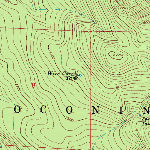Topographic Map of Wire Corral Tank, AZ
