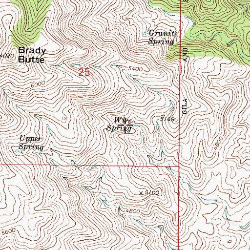 Topographic Map of Wire Spring, AZ
