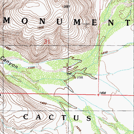 Topographic Map of Cuerda de Lena, AZ