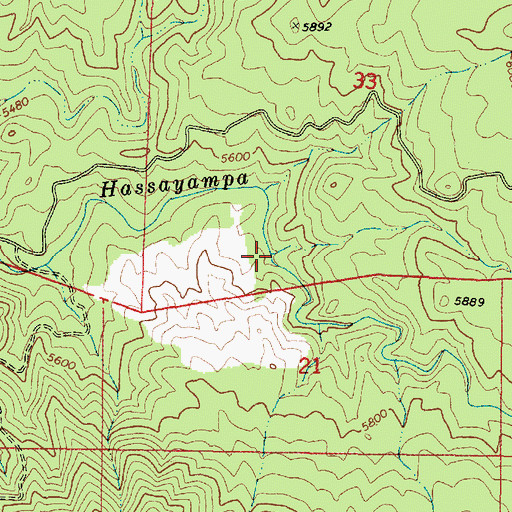 Topographic Map of Wolf Creek, AZ