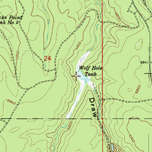 Topographic Map of Wolf Hole Tank, AZ