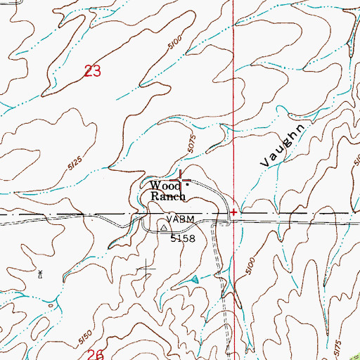 Topographic Map of Wood Ranch, AZ