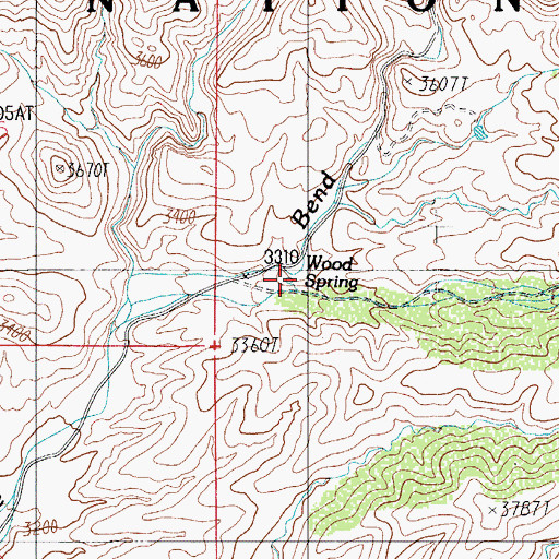 Topographic Map of Wood Spring, AZ