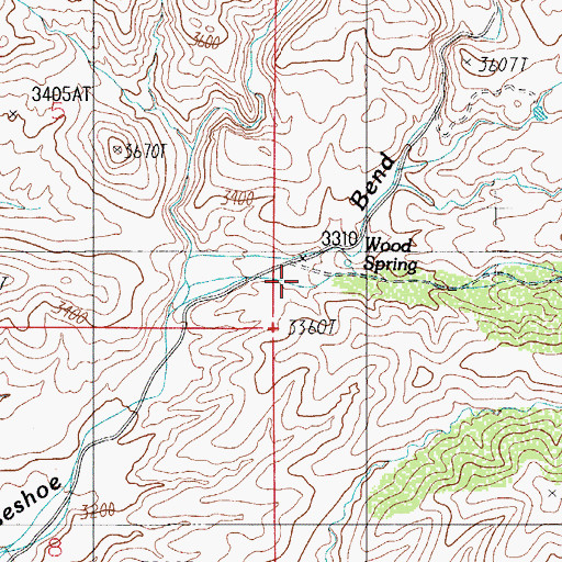 Topographic Map of Wood Springs Wash, AZ