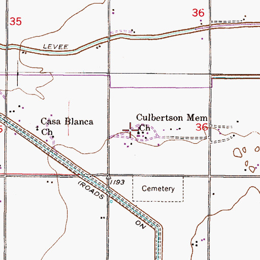 Topographic Map of Culbertson Memorial Church, AZ