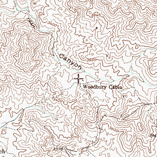 Topographic Map of Woodbury Cabin, AZ