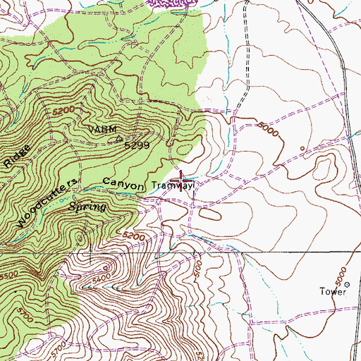 Topographic Map of Woodcutters Canyon, AZ