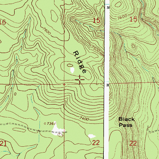 Topographic Map of Woody Ridge, AZ