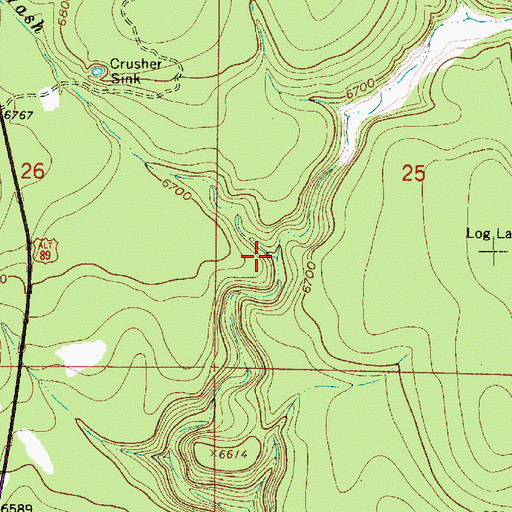 Topographic Map of Woody Wash, AZ