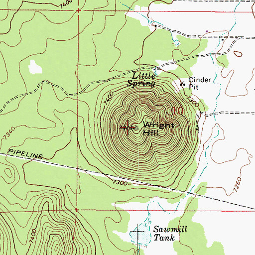 Topographic Map of Wright Hill, AZ