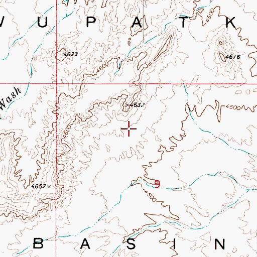 Topographic Map of Wupatki Basin, AZ