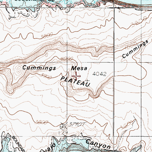 Topographic Map of Cummings Mesa, AZ