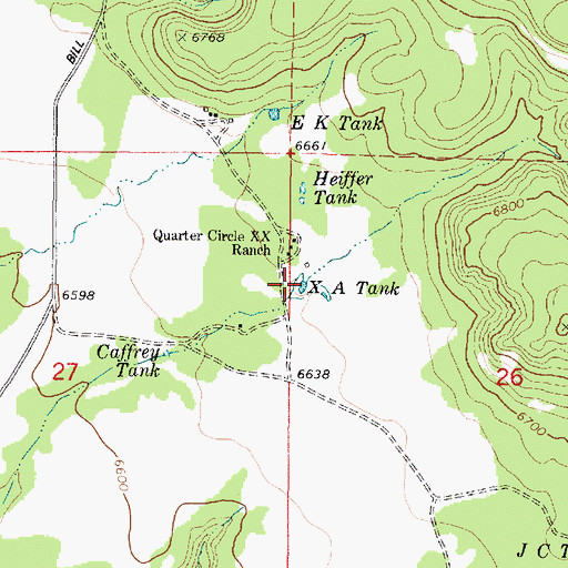 Topographic Map of X A Tank, AZ